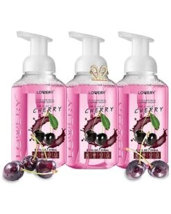 Set Of 3 Foaming Hand Soaps In Black Cherry, Hand Wash For All Skin Types Women