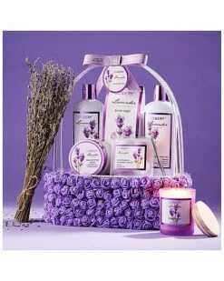 Lavender Bath And Body 15pc Gift Basket, Home Spa Kit In Handmade Basket Women -Care Products 3050263230 RLLD 3