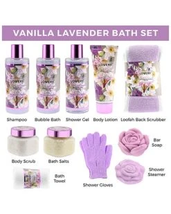 Body Care Gift Basket, 13pc Vanilla Lavender Home Spa Set, Thank You Gift Women -Care Products 3050393198 RLLD 3