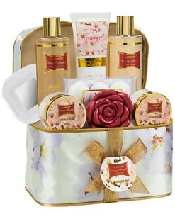Bath & Body Gift - Honey Almond Scent Beauty Essentials With Cosmetic Bag Women