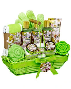 Home Spa Gift Basket - 13pc Magnolia & Jasmine Self Care Package Women