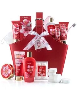 Home Spa Kit Gift Set, 25Pc Luxury Body Care In Japanese Cherry Blossom Women